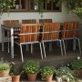 Alva spisebordsst inkl. 6 stole - Teak/Galvaniseret stl