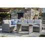Moreno udendrs sofast venstre - Gr polyrattan
