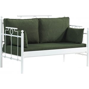 Hampus 2-personers udendrs sofa - Hvid/grn + Mbelplejest til tekstiler