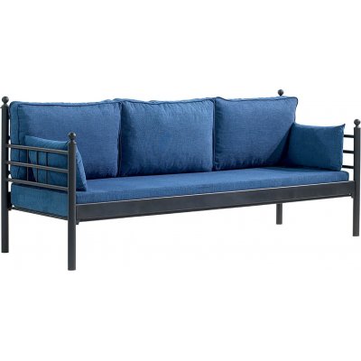 Manyas 3-personers udendrs sofa - Sort/bl + Mbelplejest til tekstiler
