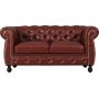 Chesterfield sofa 2-personers i brun PU