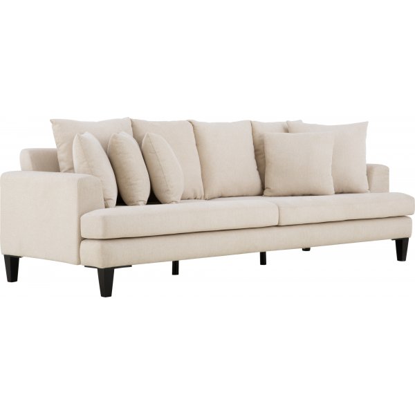 Sofa beige 4-personers med lse hynder - Remy