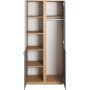 Plano garderobeskab 90 cm - Nash eg/hvid/gr