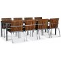Alva spisebord 250x90 cm - Teak / Galvaniseret stl