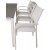 Niveauer udendrs spisegruppe med 6 Santorini stole - Gr/Hvid