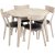 Spisebordsst Genova spisebord 110-160 cm inkl. 6 stk. Amino stole - Hvidpigmenteret / sort ko-lder + Pletfjerner til mbler