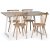 Edge spisegruppe; Spisebord i hvid HPL 140x90 cm med 4 rullestole i hvidkalket