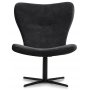 Plettet rd designerlnestol - Mrkegr (Velvet)