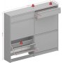 Skyline skoskab 123,5 x 24,2 x 98,5 cm - Hvid