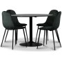 Seat spisegruppe, spisebord med 4 Carisma fljlstole - Sort / mrkegrn