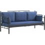 Hampus 3-personers udendrs sofa - Sort/bl + Tekstilrensning til mbler