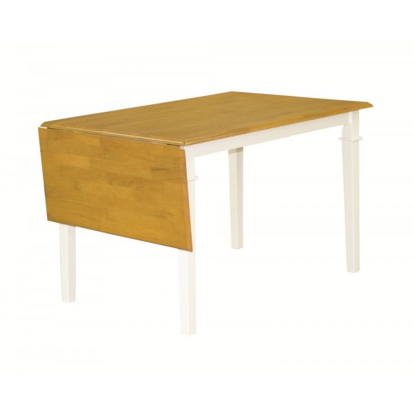 minne klapbord 120-160 cm - Hvid/eg bejdse