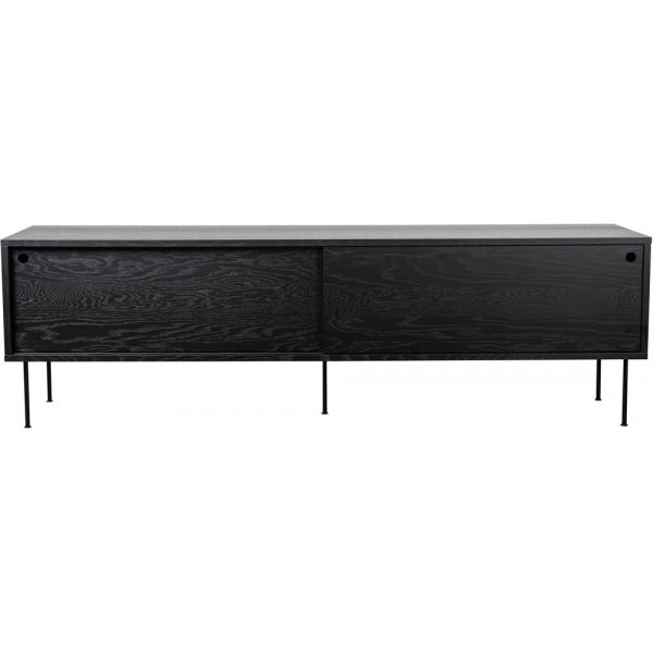 Volume mediebnk 178 cm - Sortbejdset eg