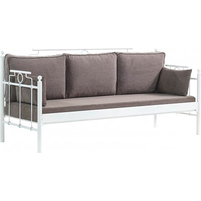 Hampus 3-personers udendrs sofa - Hvid/brun + Mbelplejest til tekstiler