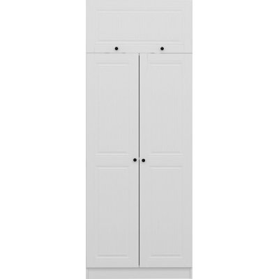 Capeto garderobeskab med overskab, 90 cm - Hvid