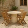 Spisest med 4 stole og spisebord 122 beige/teak - Merca/Salt