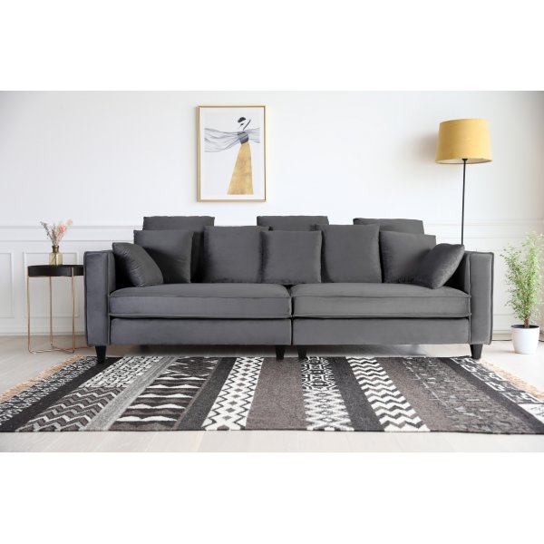 Brandy Lounge 3,5 personers sofa XL - Mrkegr (fljl)