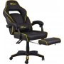 Canyon gaming stol med fodsttte - Sort PU/gul