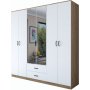 Bardo garderobe 210 x 51,5 x 210 cm - Valnd/hvid