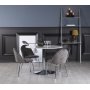 Plaza spisegruppe, marmorbord med 4 stk. Plaza fljlsstole - Gr/Hvid/Krom + Pletfjerner til mbler