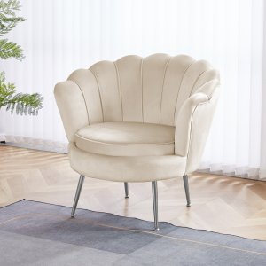 Monaco lænestol - Beige / krom Monaco lænestol - Beige / krom