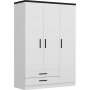 Rizada garderobe 135 cm - Hvid/sort