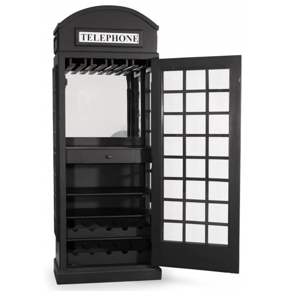 Barskab telefonboks - Sort