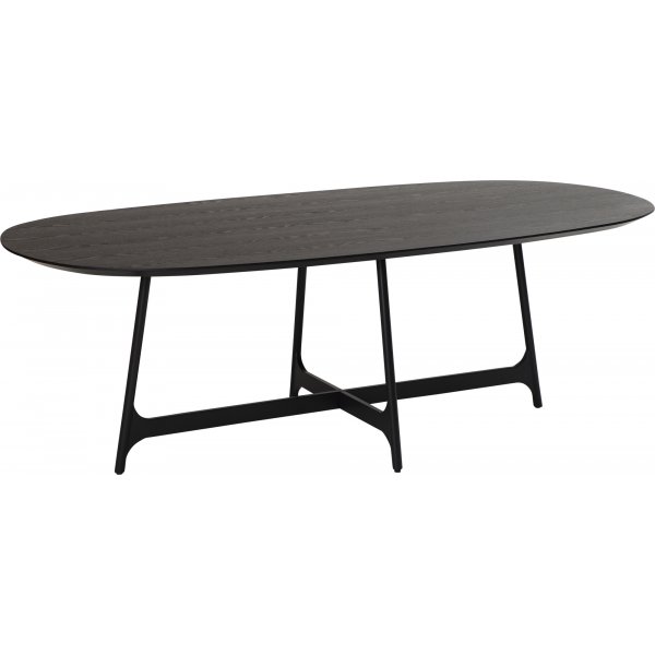 Ooid spisebord 220 x 110 cm - Sortbejdset ask finer/sort
