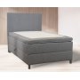 Accent boxseng med opbevaring og sengegavl - 120 x 200 cm - Lysegr