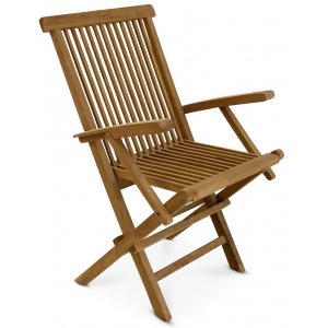 Saltö stol med armlæn - Teaktræ + Møbelplejesæt til tekstiler