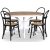 Tromsö spisebordssæt; rundt spisebord Hvid / Eg med 4 stk. Danderyd No.16 spisebordsstole Sort