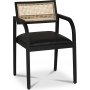 Sikns lnestol - Sort/Rattan/PU