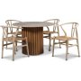 Sumo spisegruppe 105 cm inkl. 4 Brandon spisestuestole hvidkalket - Olieret eg / Beige Empradore + 4.00 x Servietringe