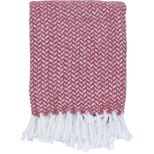 Plaid Siri 130x170 cm - Mrkerosa/hvid