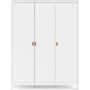 Madrid garderobe med 3 dre - Hvid
