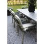 Oxford udendrs spisegruppe; grt bord 220 cm inkl. 6 Lincoln stabelbare stelstole grn/beige