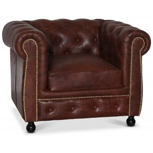 Chesterfield Old England lænestol - antikbehandlet læder Chesterfield Old England lænestol - antikbehandlet læder