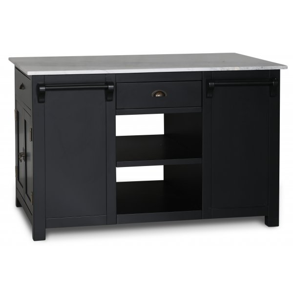 Heritage Kkken med marmor - Sort stel / Lys marmor