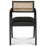 Sikns lnestol - Sort/Rattan/PU