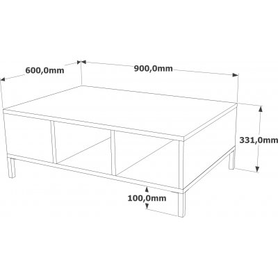 Rialto sofabord 90 x 60 cm - Fyrretr/antracit